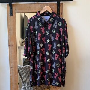 Proud 90 Lobster Print Golf Polo Shirt Size 3XL